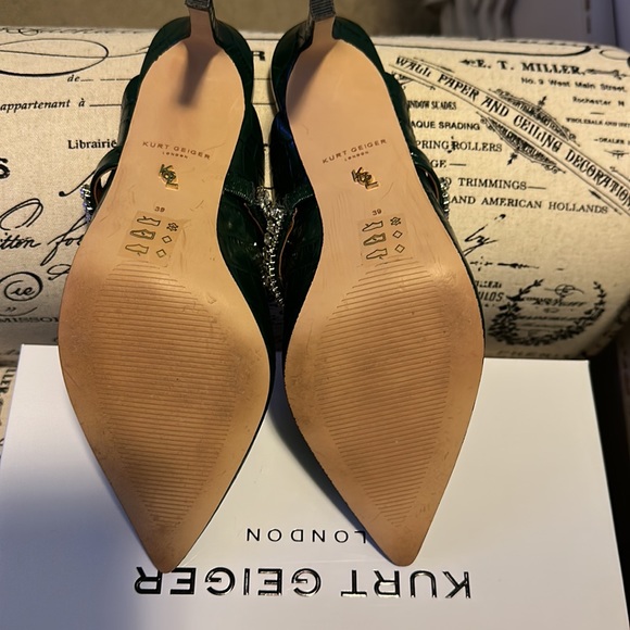 Kurt Geiger Duke Leather Jewel Strap Dress Mules - Picture 2 of 4